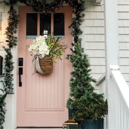 Cream Hydrangea Basket Wreath - Image 2