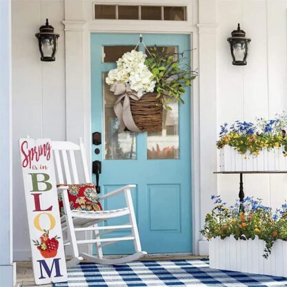 Cream Hydrangea Basket Wreath - Image 3