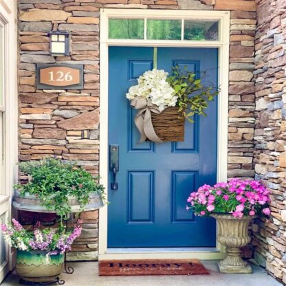 Cream Hydrangea Basket Wreath - Image 6